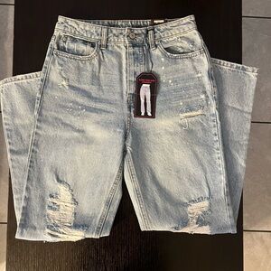 Light Blue Distressed Denim Jeans